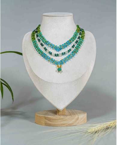 COLLAR Y ARETES WAYRA PETRÓLEO CRISTALES