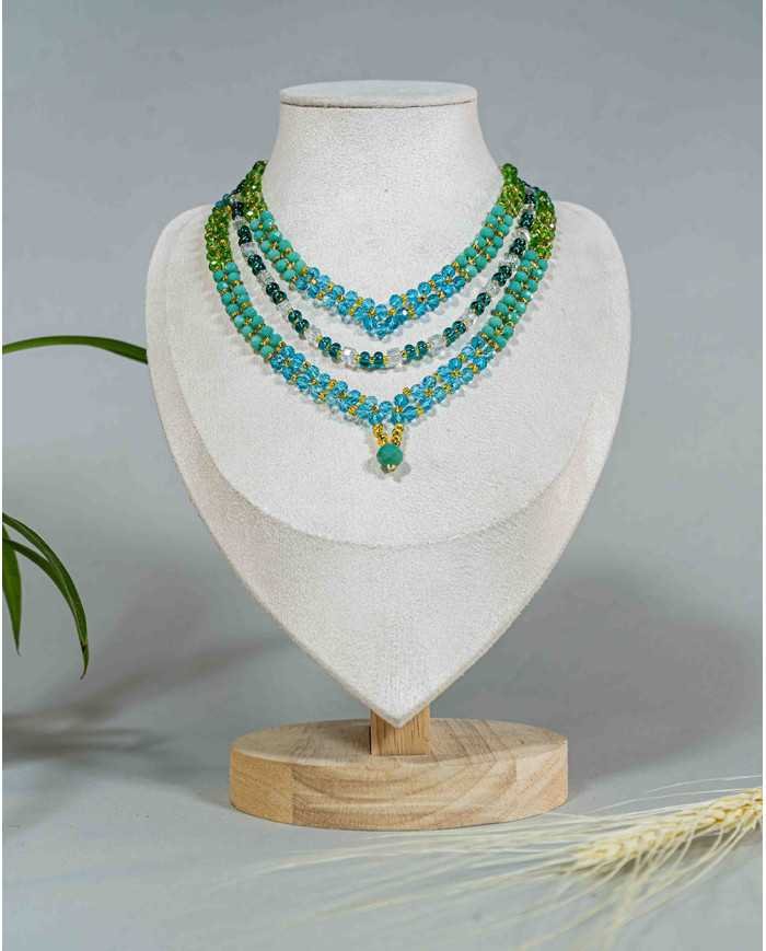 COLLAR Y ARETES WAYRA PETRÓLEO CRISTALES