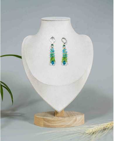 COLLAR Y ARETES WAYRA PETRÓLEO CRISTALES