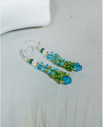 COLLAR Y ARETES WAYRA PETRÓLEO CRISTALES