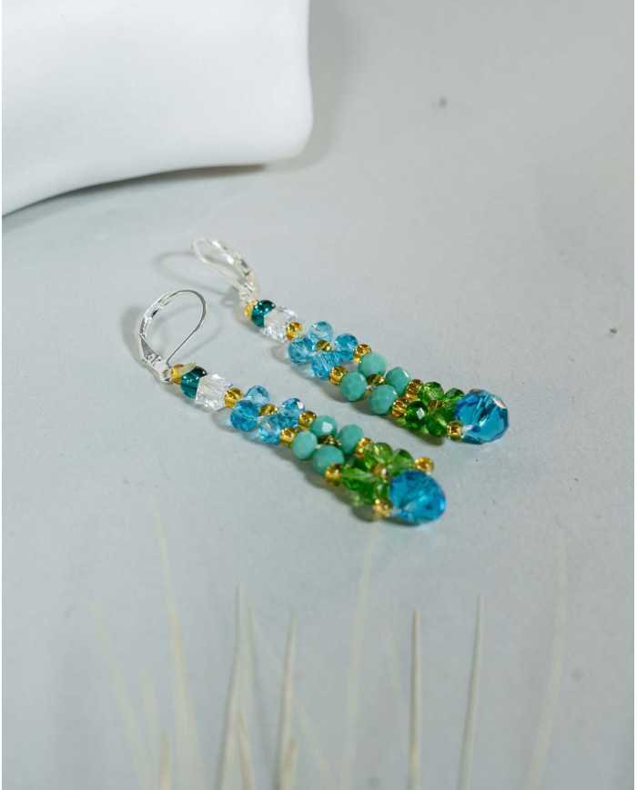 COLLAR Y ARETES WAYRA PETRÓLEO CRISTALES