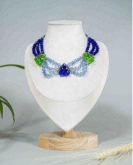 COLLAR Y ARETES YAKU AZUL CRISTALES