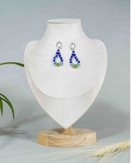 COLLAR Y ARETES YAKU AZUL CRISTALES