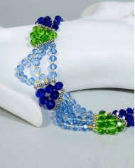 COLLAR Y ARETES YAKU AZUL CRISTALES