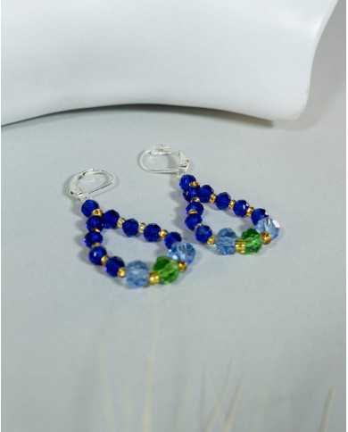 COLLAR Y ARETES YAKU AZUL CRISTALES