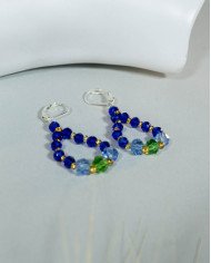 COLLAR Y ARETES YAKU AZUL CRISTALES
