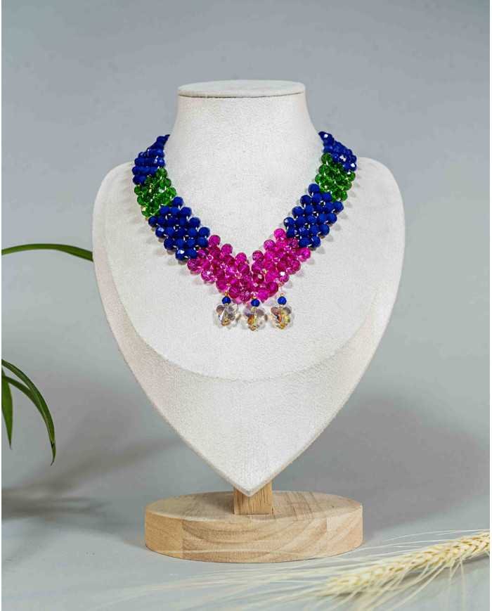 COLLAR Y ARETES NINA PURUHÁ CRISTALES