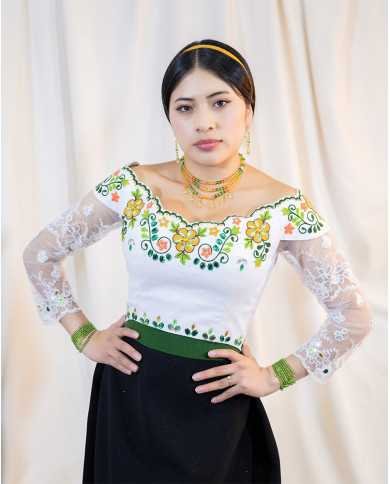 CORSET SACHA VERDE DECORADO EN PEDRERIA