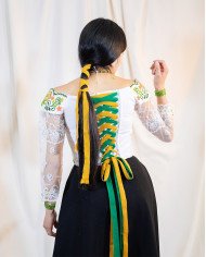 CORSET SACHA VERDE DECORADO EN PEDRERIA (S)
