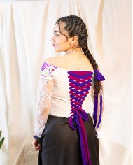 CORSET SACHA LILA DECORADO EN PEDRERIA