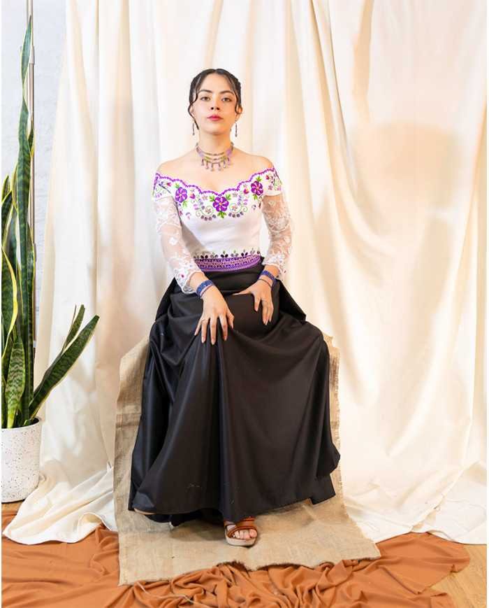 CORSET SACHA LILA DECORADO EN PEDRERIA