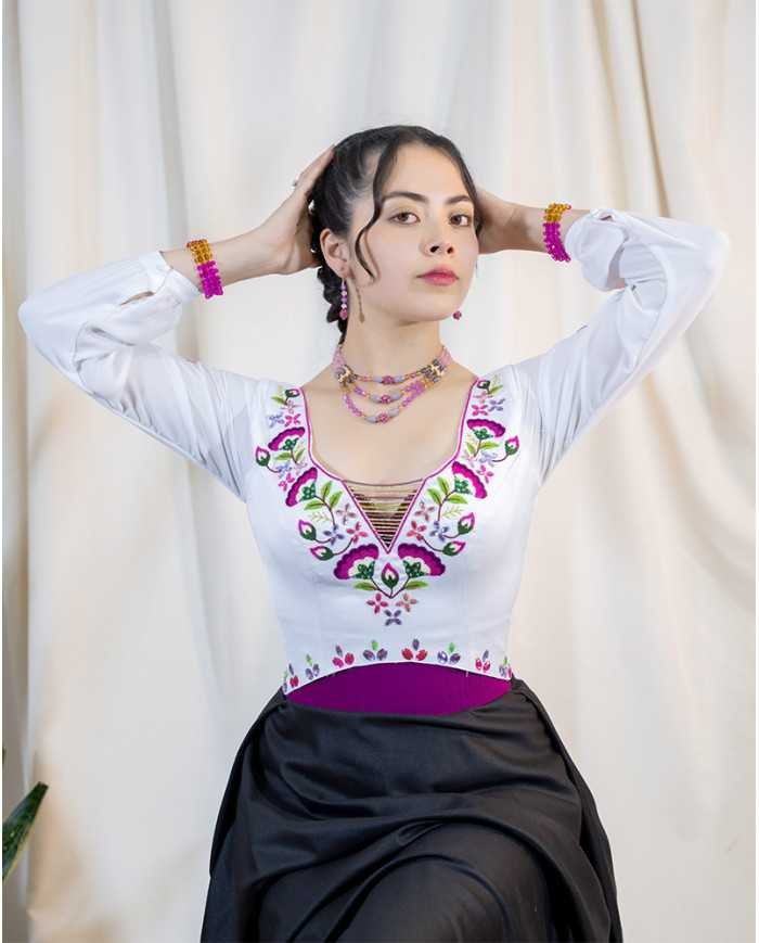 CORSET KAWSARINA ROSA DECORADO EN PEDRERIA