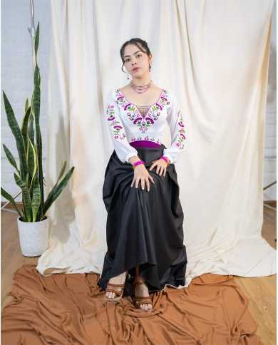 CORSET KAWSARINA ROSA DECORADO EN PEDRERIA