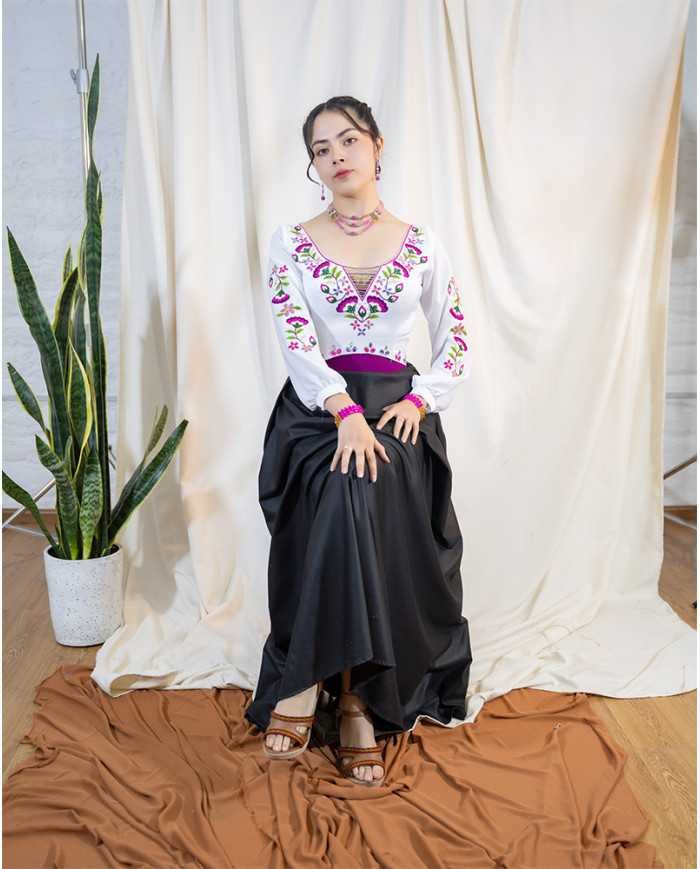 CORSET KAWSARINA ROSA DECORADO EN PEDRERIA