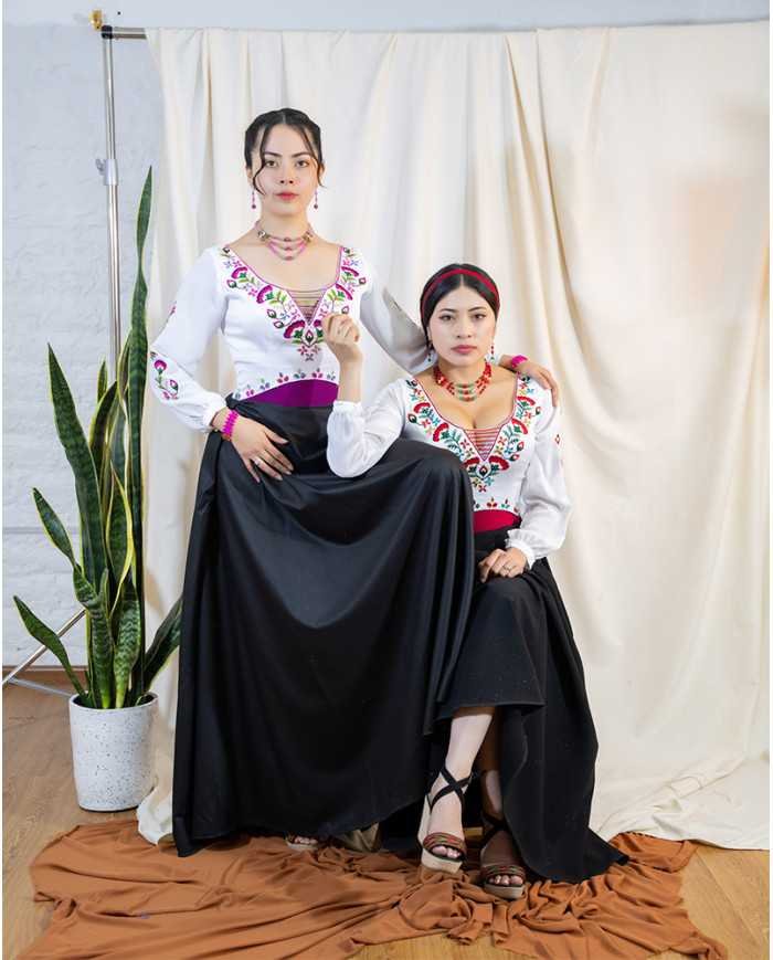 CORSET KAWSARINA ROSA DECORADO EN PEDRERIA