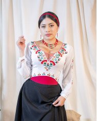 CORSET KAWSARINA ROJO DECORADO EN PEDRERIA