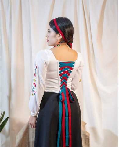 CORSET KAWSARINA ROJO DECORADO EN PEDRERIA