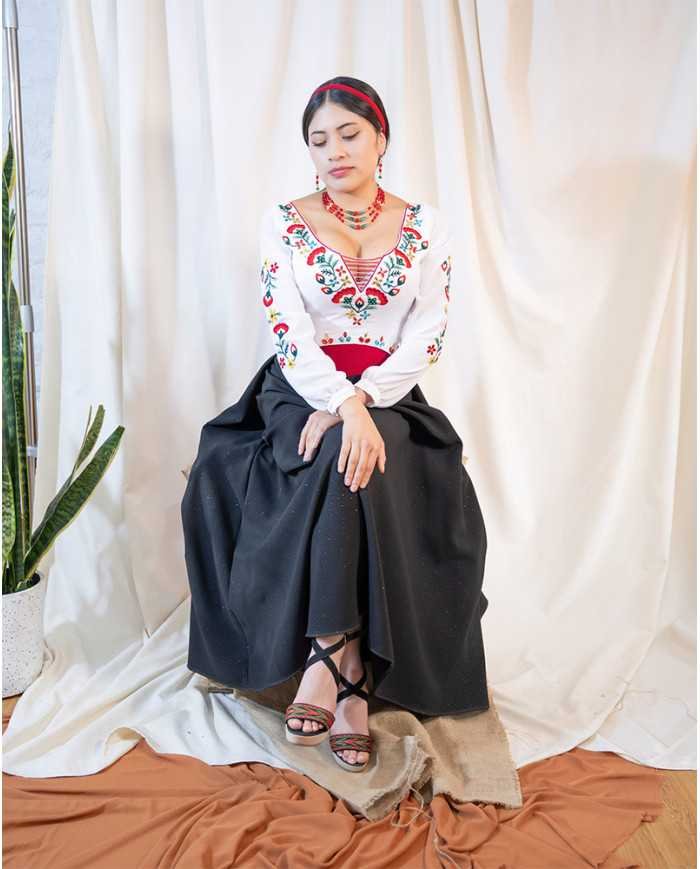 CORSET KAWSARINA ROJO DECORADO EN PEDRERIA