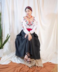 CORSET KAWSARINA ROJO DECORADO EN PEDRERIA