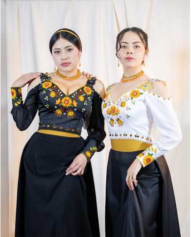 CORSET INTISISA NEGRO DECORADO EN PEDRERIA