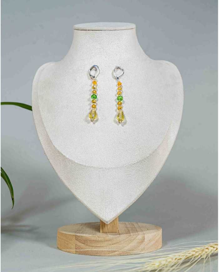 COLLAR Y ARETES SACHA VERDE CRISTALES
