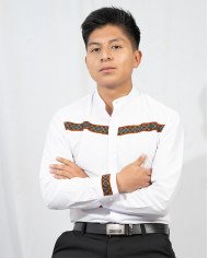 CAMISA KINKU TURQUESA CON CINTA TEJIDA (S)