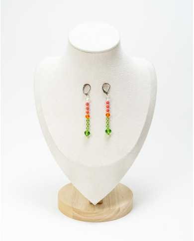 COLLAR Y ARETES GIRASOL: CRISTALES