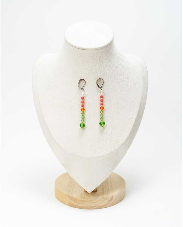 COLLAR Y ARETES GIRASOL: CRISTALES