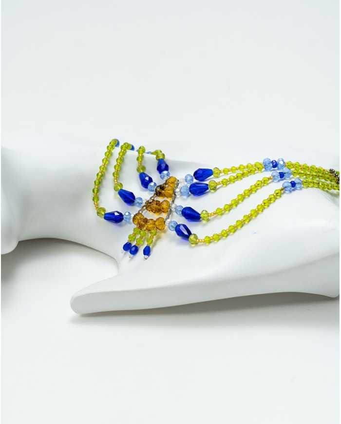 COLLAR Y ARETES MARIPOSA CRISTALES