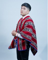 PONCHO CACHA ROJO GRANDE