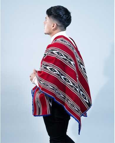 PONCHO CACHA ROJO GRANDE
