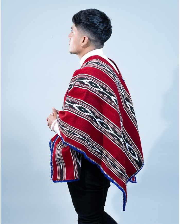PONCHO CACHA ROJO GRANDE