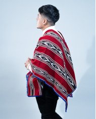 PONCHO CACHA ROJO GRANDE