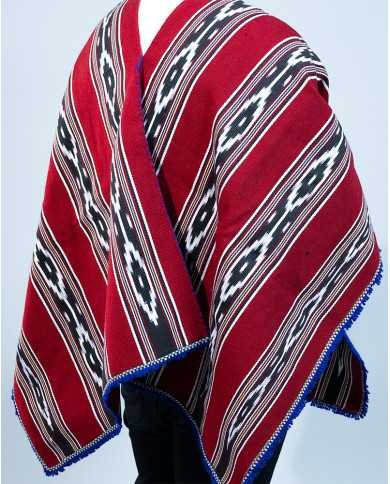 PONCHO CACHA ROJO GRANDE