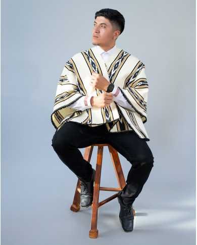 PONCHO CACHA CREMA GRANDE