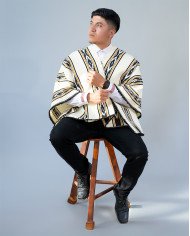 PONCHO CACHA CREMA GRANDE