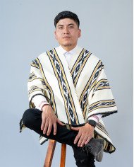 PONCHO CACHA CREMA GRANDE