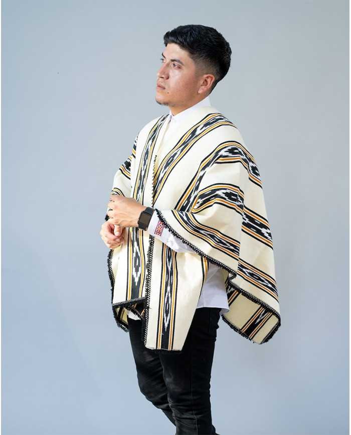 PONCHO CACHA CREMA GRANDE