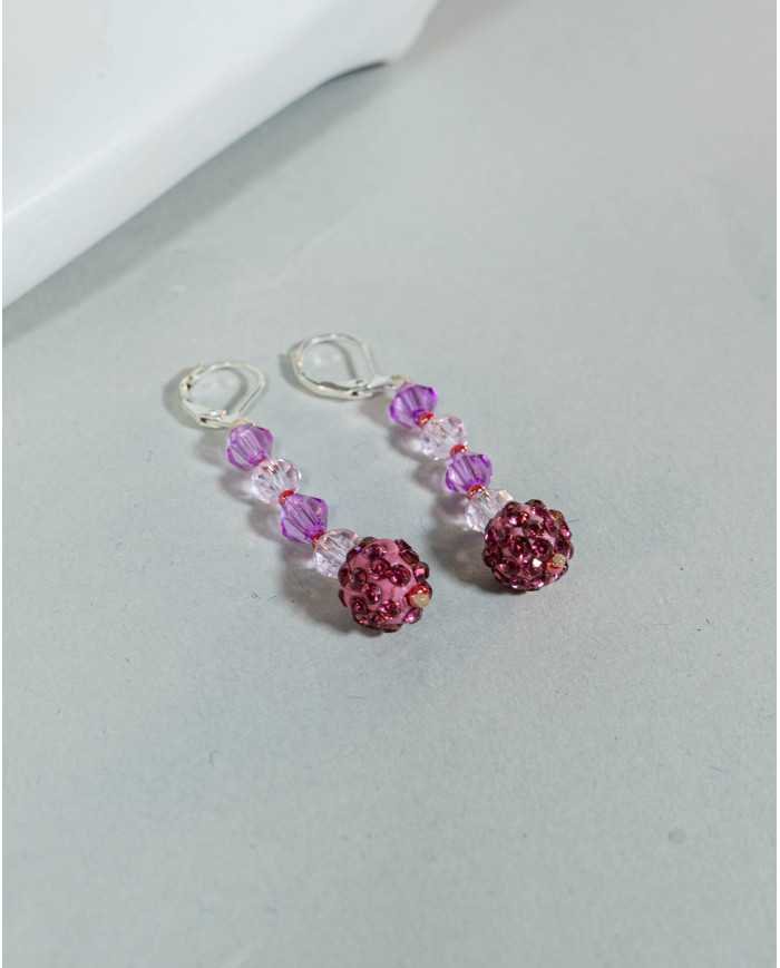 COLLAR Y ARETES KAWSARINA ROSA CRISTALES