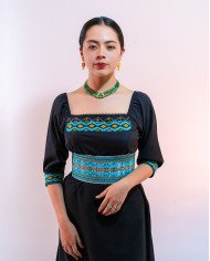 BLUSA YUYAY TURQUESA BORDADO ORLÓN