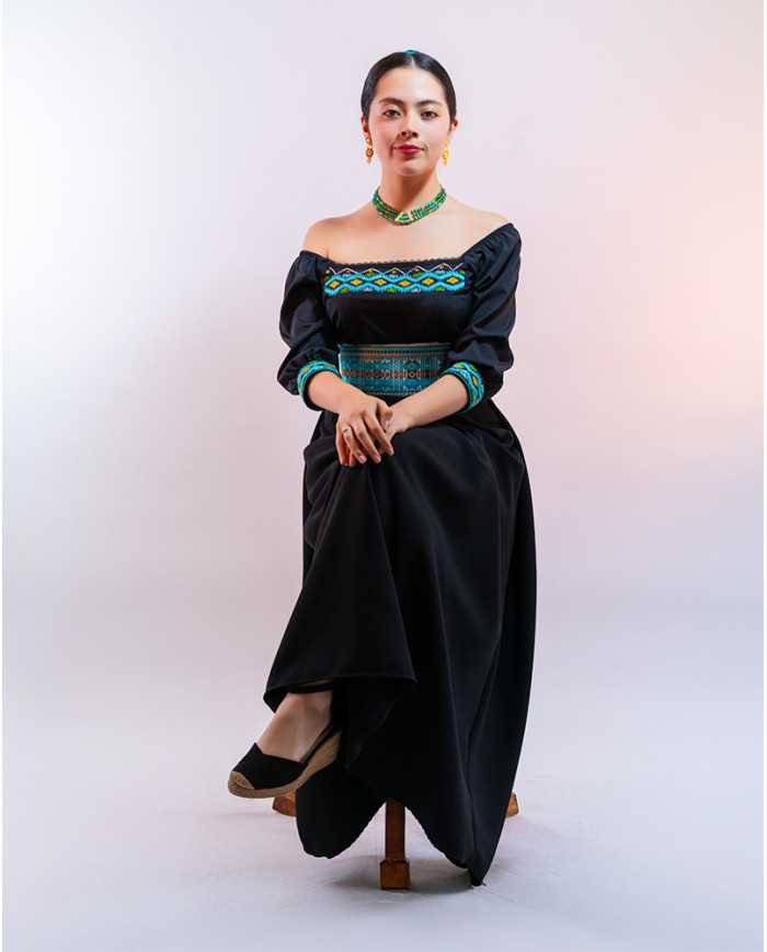 BLUSA YUYAY TURQUESA BORDADO ORLÓN