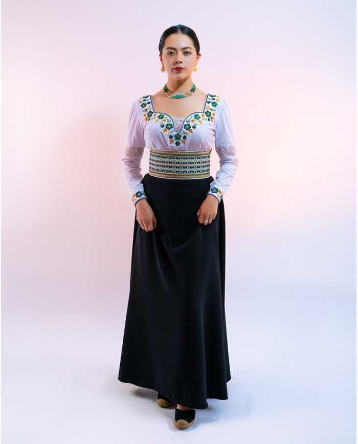 BLUSA KAMANA PETRÓLEO BORDADO ORLÓN