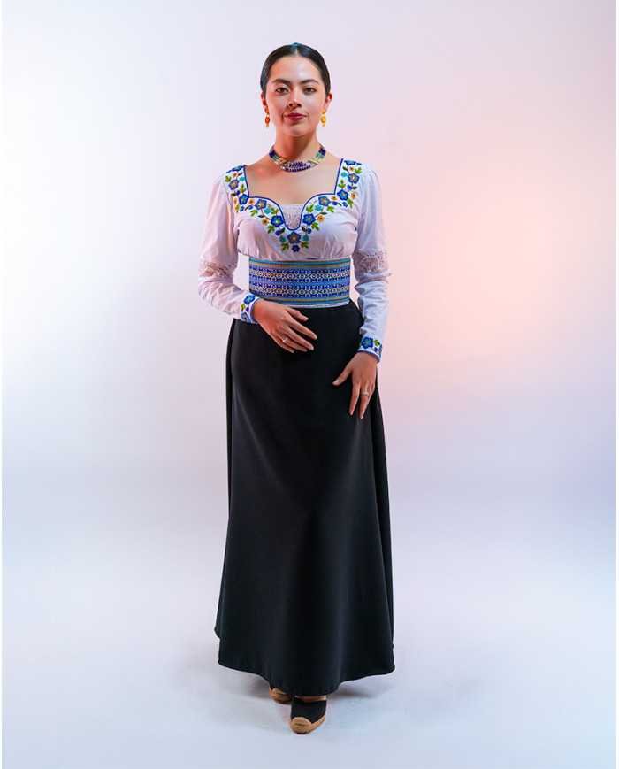 BLUSA KAMANA AZUL BORDADO ORLÓN