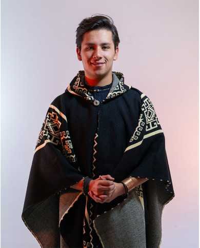 PONCHO UNISEX ARTESANAL NEGRO