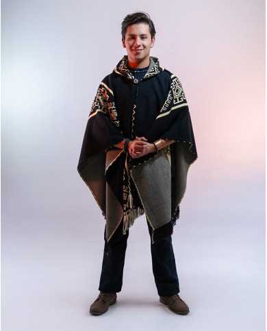 PONCHO UNISEX ARTESANAL NEGRO