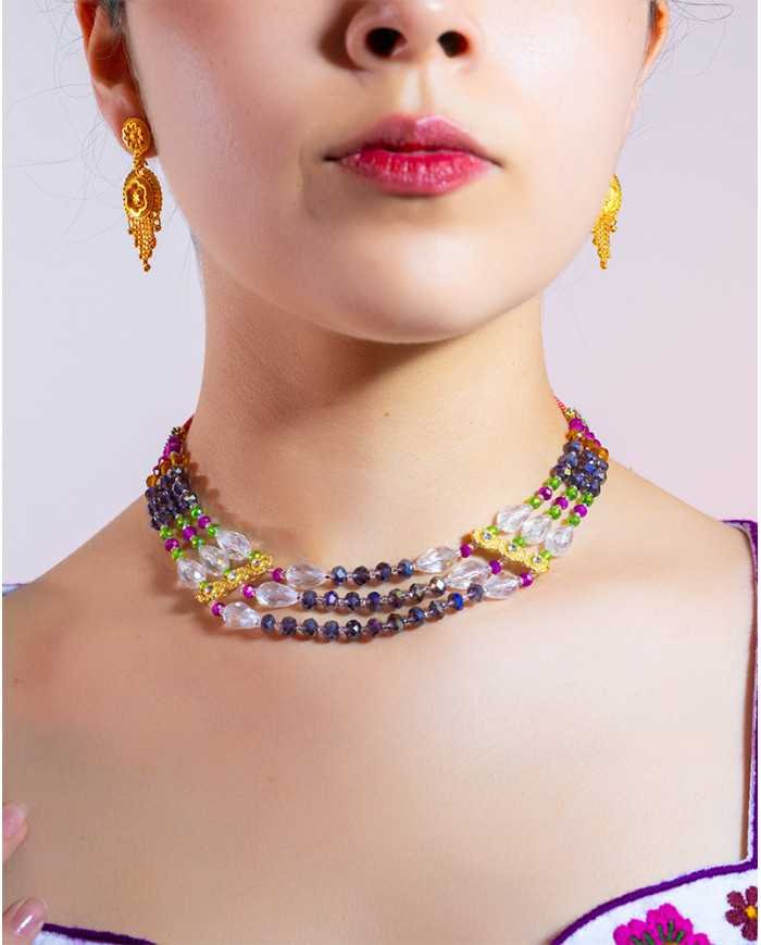 COLLAR KAMANA VINO 3 FILAS