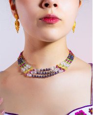 COLLAR KAMANA VINO 3 FILAS