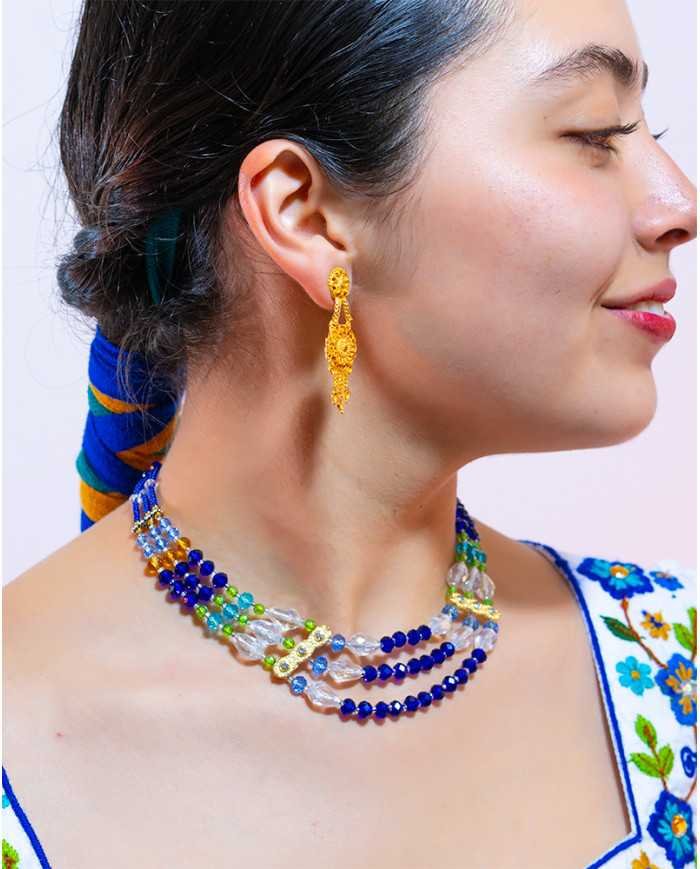 COLLAR KAMANA AZUL 3 FILAS