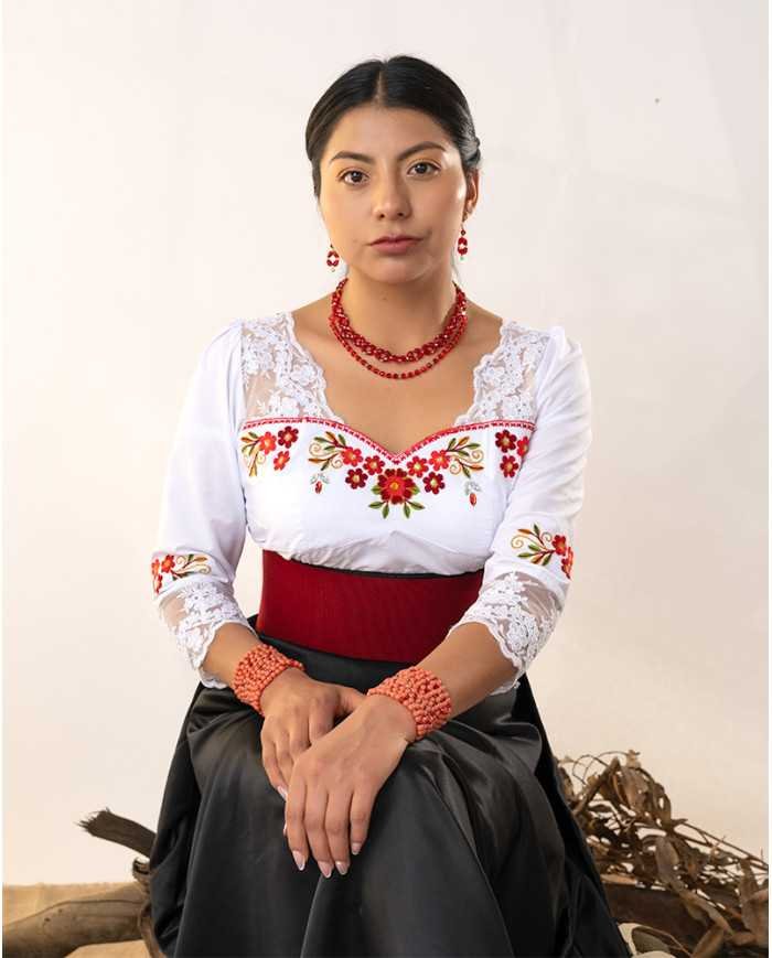 BLUSA ACHIK ROJO BORDADO ORLÓN