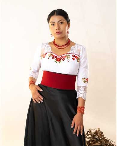 BLUSA ACHIK ROJO BORDADO ORLÓN